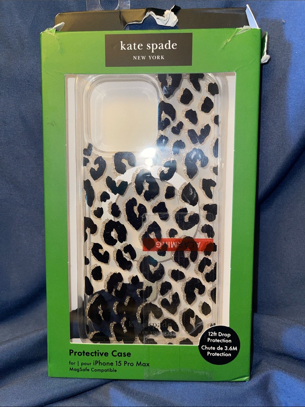 Kate Spade Clear with Leopard Print iPhone 15 Pro Max Case